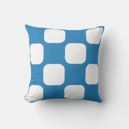 Koninklijk Pastelblauw & Wit Squircle Patroonontwe Kussen