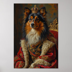Koninklijk Portret van Shetland Sheepdog Poster