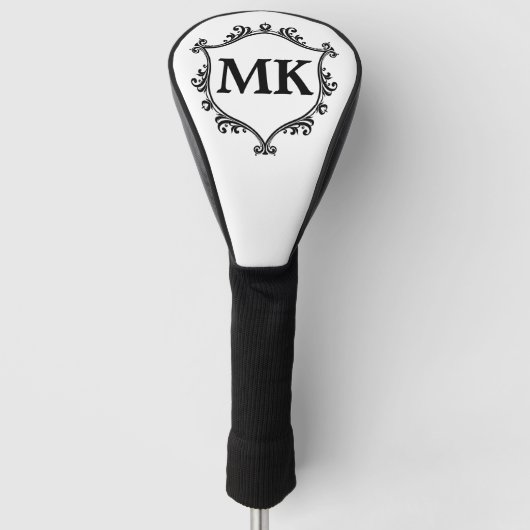koninklijk schild gepersonaliseerde naam monogram golfheadcover (Voorkant)