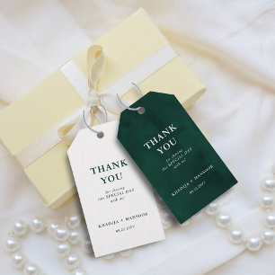 Koninklijk Smaragdgroen & Elegante Trouw Dank Je W Cadeaulabel