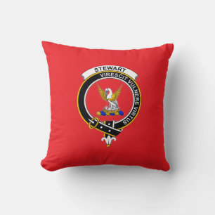Koninklijk Stewart Clan Badge en Motto Kussen