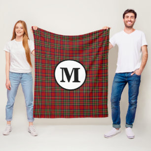 Koninklijk Stewart Tartan Plaid Schotse Clan Monog Fleece Deken