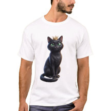 Koninklijk Zwart Kat T-Shirt