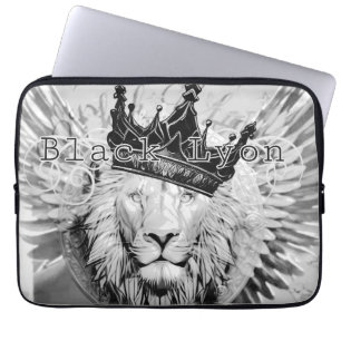 Koninklijk zwart Lyon Laptop Sleeve