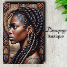 Koninklijke Afrikaanse Koningin Decoupage