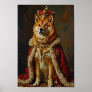 Koninklijke Akita Portret Kunstwerk – Koninklijk J Poster