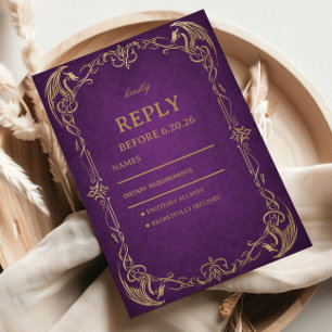 Koninklijke Amethist Elegante Keltische RSVP Kaartje