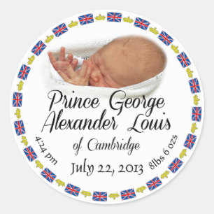 Koninklijke Baby - Prins George Alexander Louis Ronde Sticker