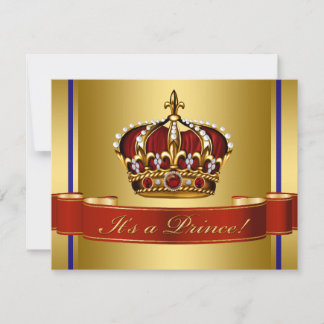 Koninklijke Baby Rood Blauw en Gouden Prins Baby B Kaart