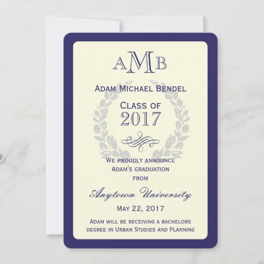 koninklijke bekendmaking van het Afstuderen Royal Aankondiging (Voorkant)