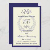 koninklijke bekendmaking van het Afstuderen Royal  Aankondiging (Voorkant / Achterkant)