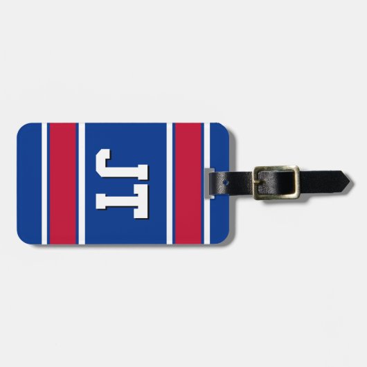 Koninklijke Blauw- en Rode Sportstapes Bagagelabel (Voorkant horizontaal)