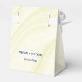 koninklijke blauwe bloemen goudblad marmer bedankdoosjes (Achterkant)