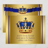Koninklijke Blauwe en Gouden Kroonprins Doop Kaart (Voorkant / Achterkant)
