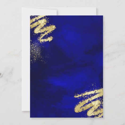 Koninklijke Blauwe en Gouden Uitnodiging van de Ve (Achterkant)