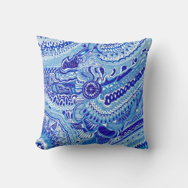 Koninklijke Blauwe en Witte Ming stijlkunst Kussen (Voorkant)