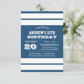 Koninklijke Blauwe en Witte Team Nothday Uitnodigi Kaart (Staand voorkant)