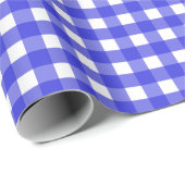Koninklijke blauwe gingham cadeaupapier (Rol Hoek)
