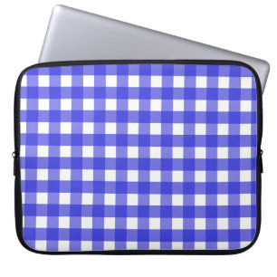 Koninklijke blauwe gingham laptop sleeve