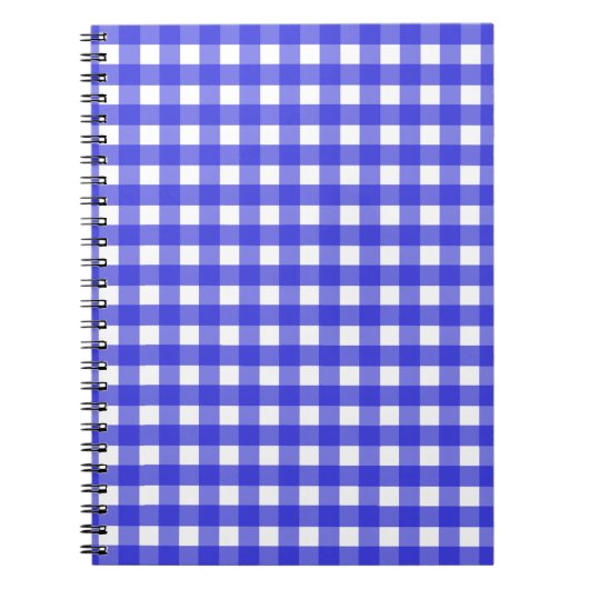 Koninklijke blauwe gingham notitieboek (Voorkant)