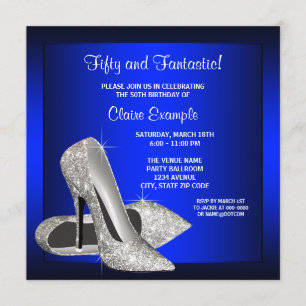 Koninklijke Blauwe Hoogvlakte Womans Birthday Part Kaart