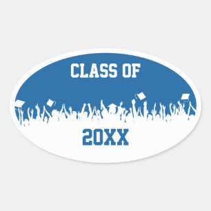 Koninklijke blauwe Klasse van Kies Kleuren Verande Ovale Sticker