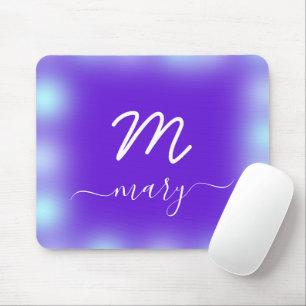 Koninklijke Blauwe Marine Naam Monogram Kobalt Ind Muismat
