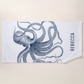 Koninklijke Blauwe Octopus illustratie Strandlaken (Voorkant)