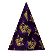 Koninklijke Blauwe & Paarse Kroonprins Verjaardags Feesthoedjes (Achterkant)