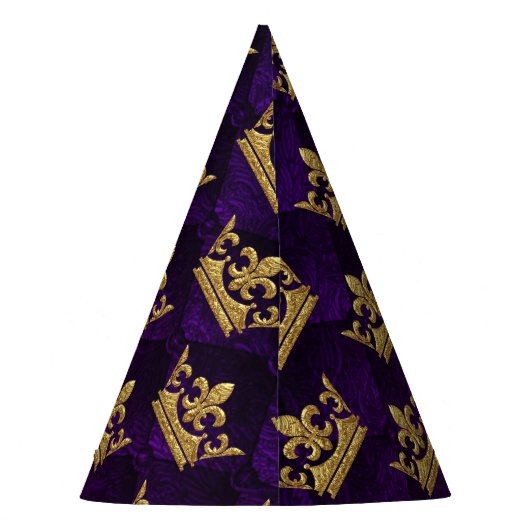 Koninklijke Blauwe & Paarse Kroonprins Verjaardags Feesthoedjes (Achterkant)