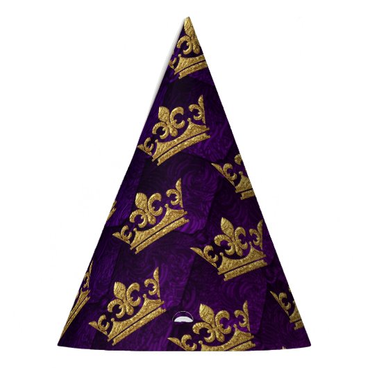 Koninklijke Blauwe & Paarse Kroonprins Verjaardags Feesthoedjes (Links)