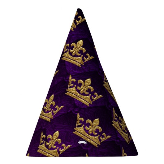 Koninklijke Blauwe & Paarse Kroonprins Verjaardags Feesthoedjes (Rechts)