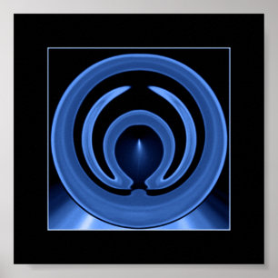 Koninklijke Blauwe Tijdelijke Abstracte Kunst Poster