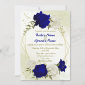 Koninklijke Blauwe Witte Bloemen Groene bladeren B Kaart (Voorkant)