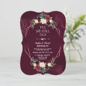 Koninklijke Bourgondische Bloemengeometrie Trouw V Kaart (Staand voorkant)