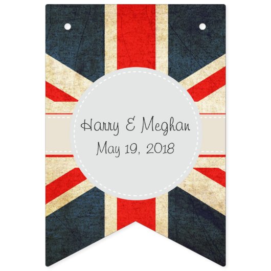 Koninklijke bruiloft Harry en Meghan Bunting Banne Vlaggetjes (Eerste vlag)