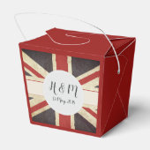 Koninklijke Bruiloft Unie Jack Monogram Favor Box Bedankdoosjes (Achterkant)