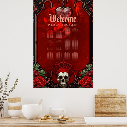 Koninklijke duisternis, een gotisch hart en schede poster (Keuken)