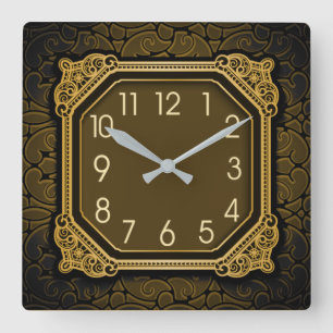 Koninklijke elegante art deco vierkante klok
