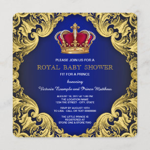 Koninklijke Fancy Prince Baby Shower Kaart