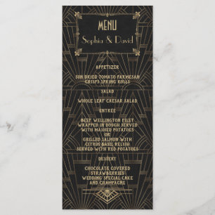 Koninklijke Fleur-de-Lis Art Deco bruiloftsmenu ui Menu