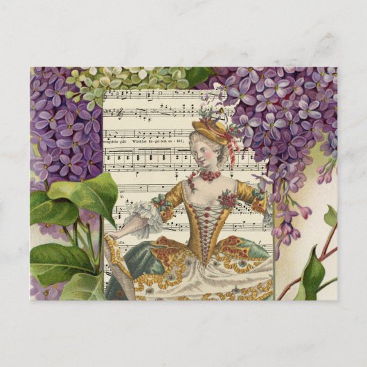  Koninklijke Franse Mode en Lilacs Briefkaart (Voorkant)
