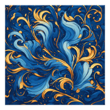 Koninklijke golven van grillige krullen van blauw 