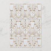 Koninklijke Gouden Art Deco Monogram Huwelijksrece Informatiekaartje (Achterkant)