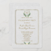 Koninklijke Gouden Kroon Weelderige Groene Verlovi Kaart (Voorkant / Achterkant)