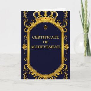 Koninklijke Gouden Kroonlijst Op Blauwe Formele 👑 Kaart