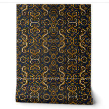 Koninklijke Indigo Gouden Paisley Sierlijke Afrika