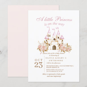 Koninklijke kasteel prinses baby shower kaart