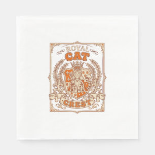 Koninklijke Kat Crest Kat Heraldiek Wapen Vintage Servet