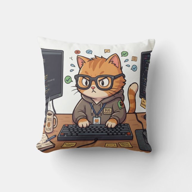 Koninklijke Kat Worpkussen Kussen (Voorkant)